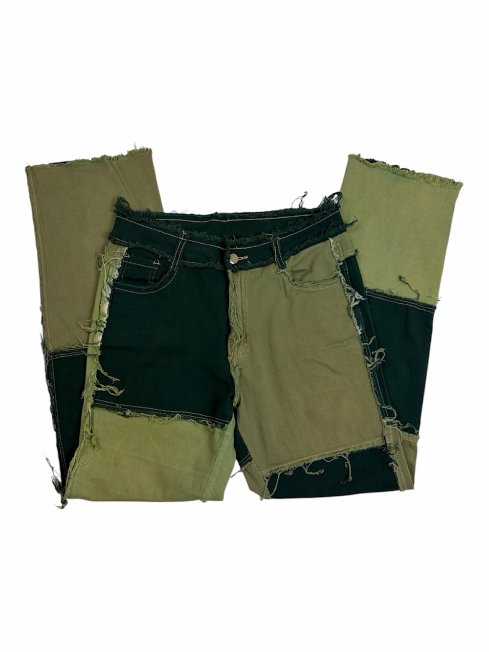 Women’s Green Patchwork No Brand Boutique Jeans